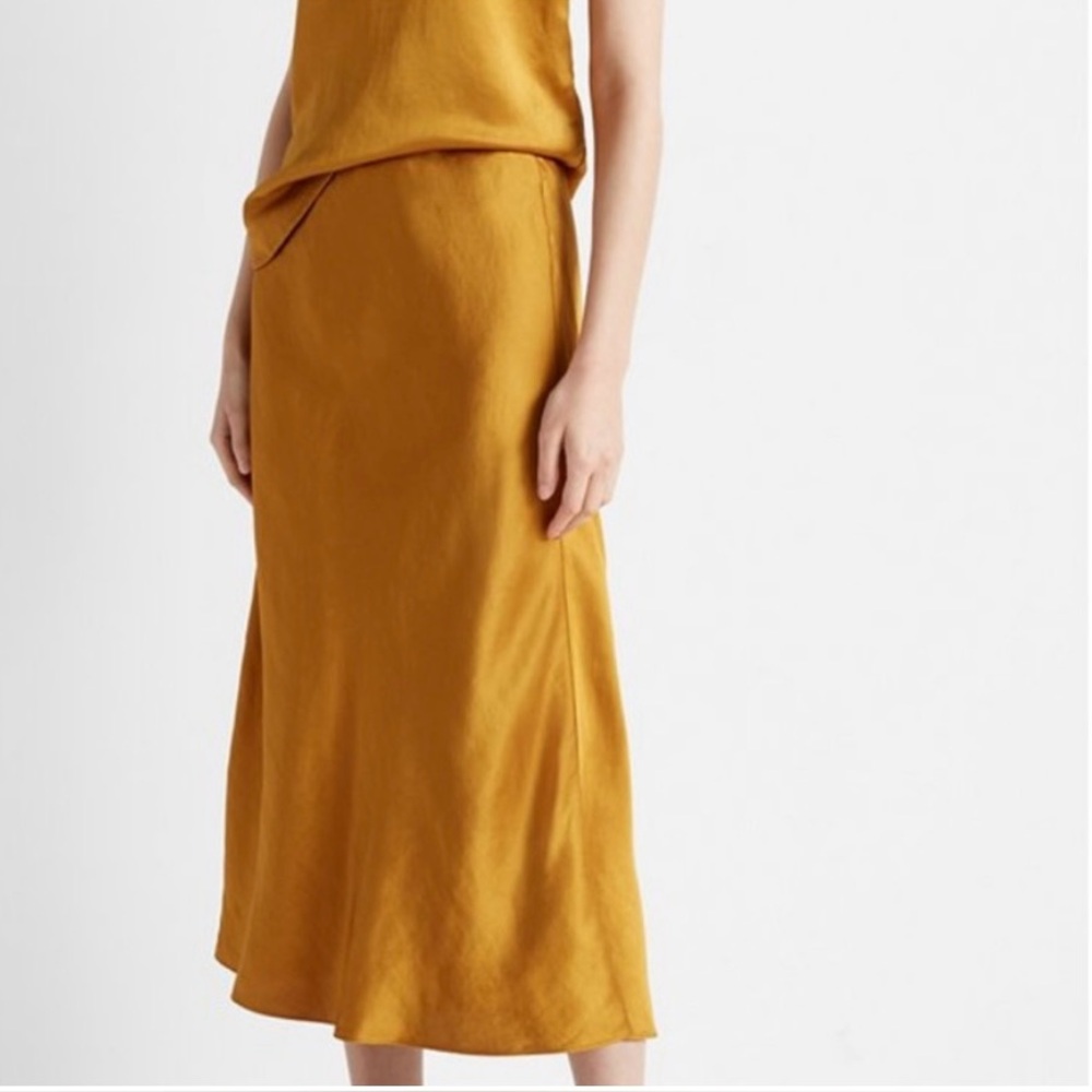 Club Monaco | Bias Gold Midi Skirt - new with tags!!